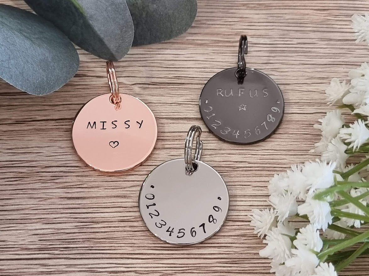 Hand Stamped Pet ID Tag - 30mm
