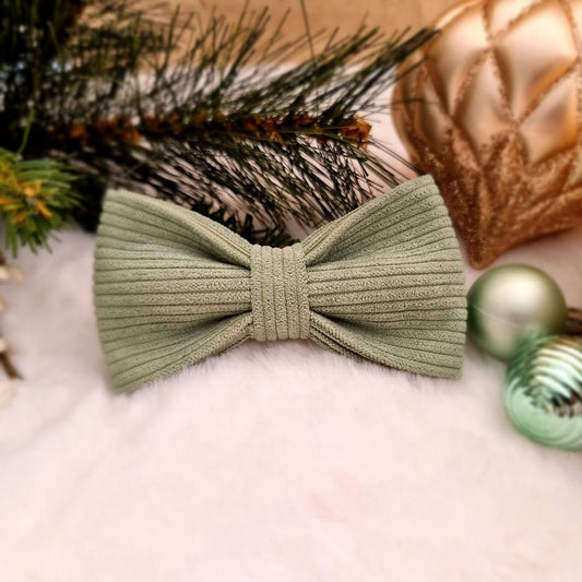 Sage Green corduroy dog bow tie | Light Green bow | Wedding dog tie | Green dog accessories | Adjustable bow | Martingale bow | Collar bow