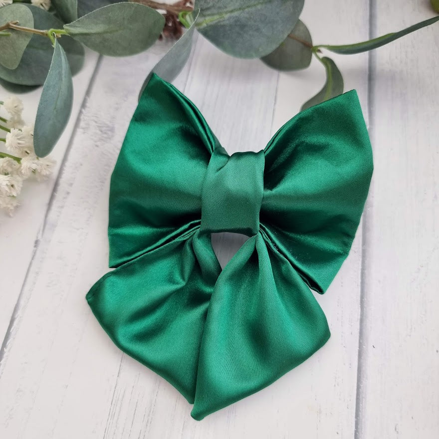 Green Satin bow tie