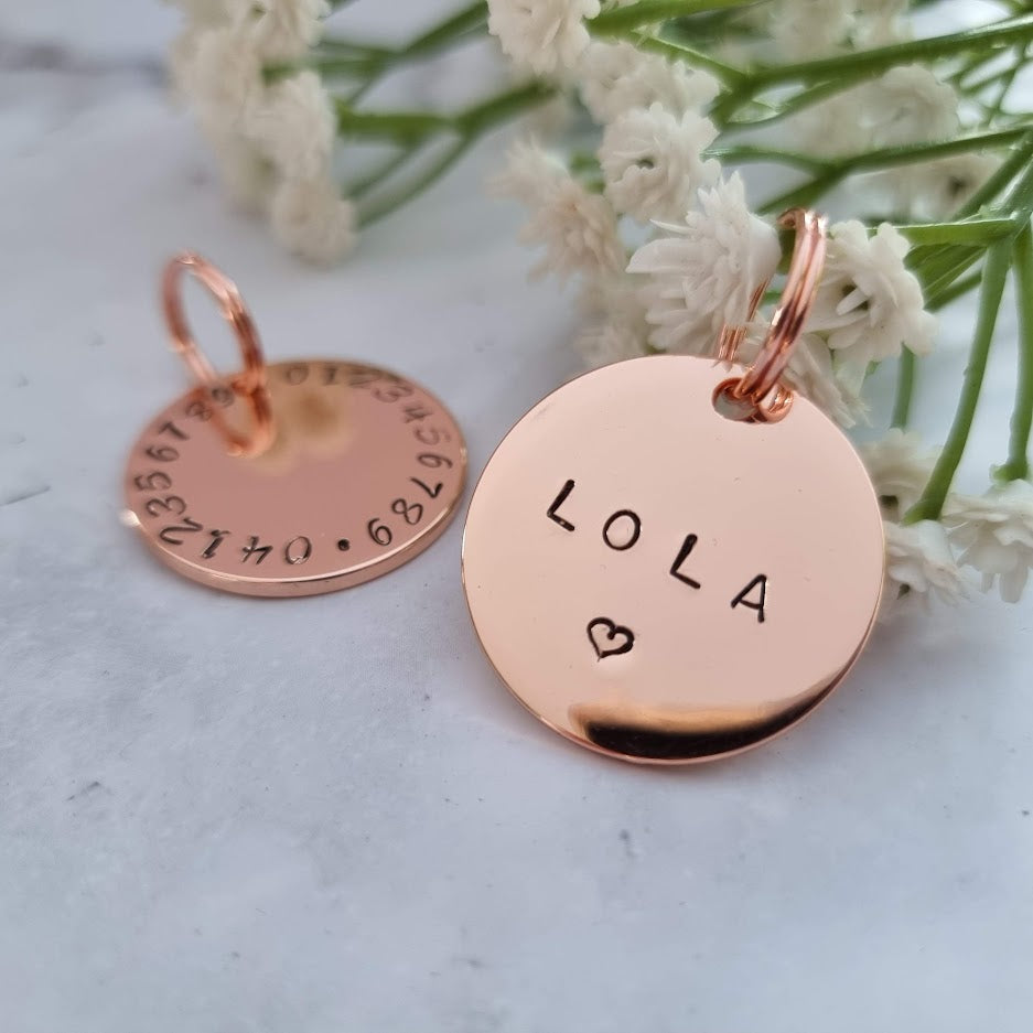 Hand Stamped Pet ID Tag - 30mm